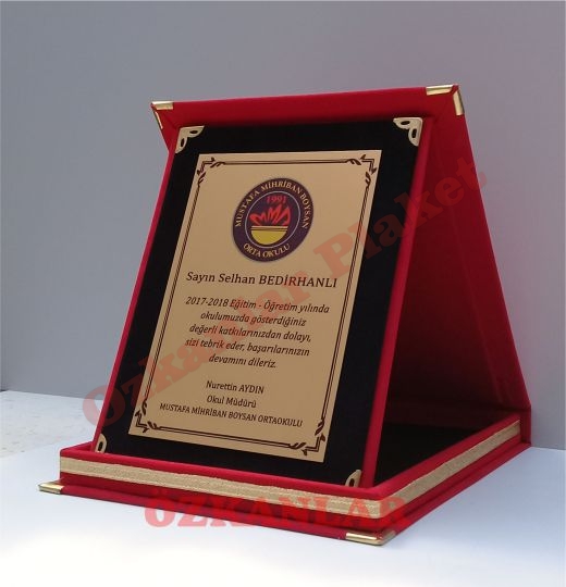  Kadife Kutulu Plaket KOD: PL 18