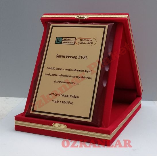 Kadife Kutulu Plaket KOD: PL 8
