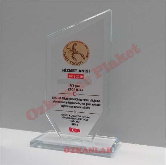 Askeri Kristal Plaket KOD: AS4