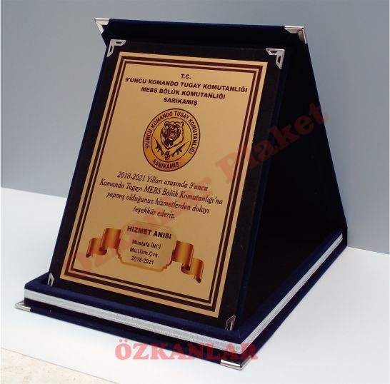 Kadife Kutulu Askeri Plaket KOD: AS9